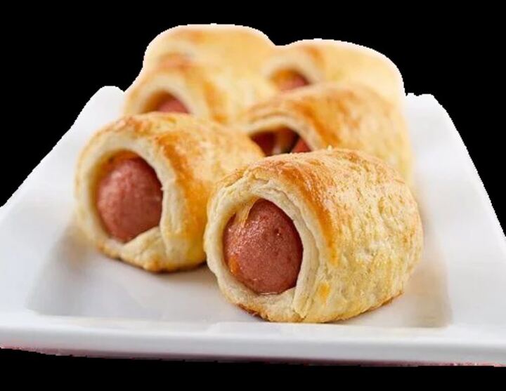 Mini enrollados de hot-dog