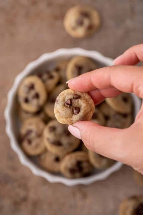 Mini galletas con chispas de chocolate